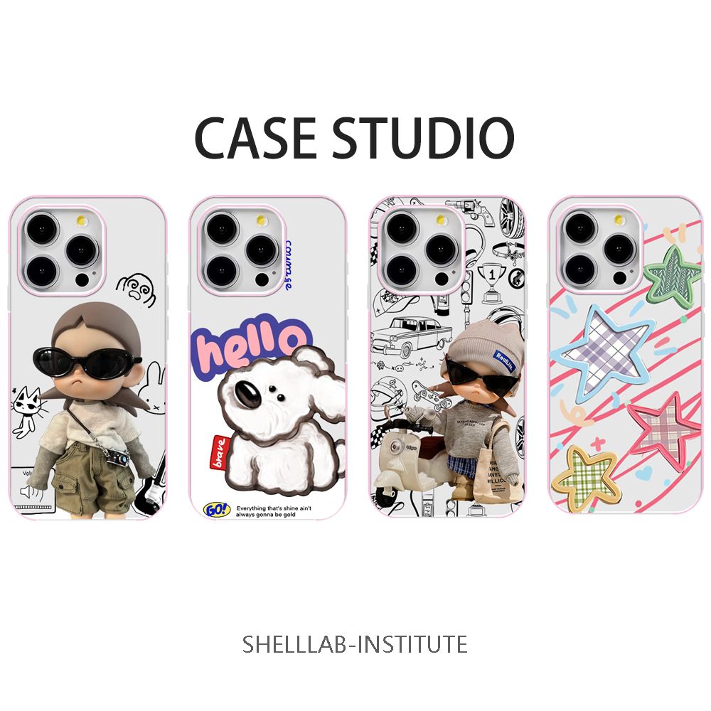 轻薄防摔可爱图案适用于苹果手机壳ins风粉色 超高版本Q少女