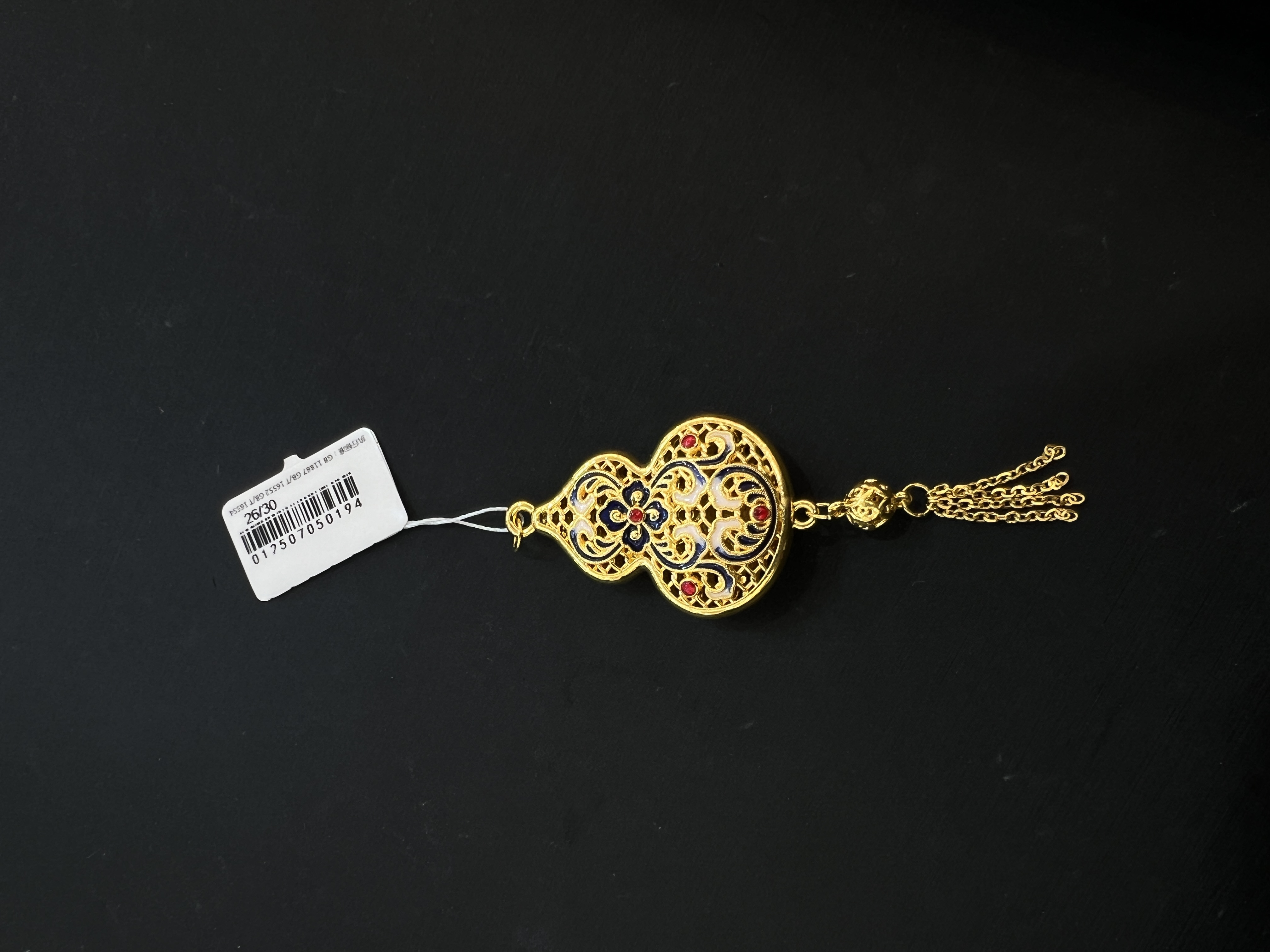 【金展珠宝】 足金 珐琅大葫芦流苏吊坠