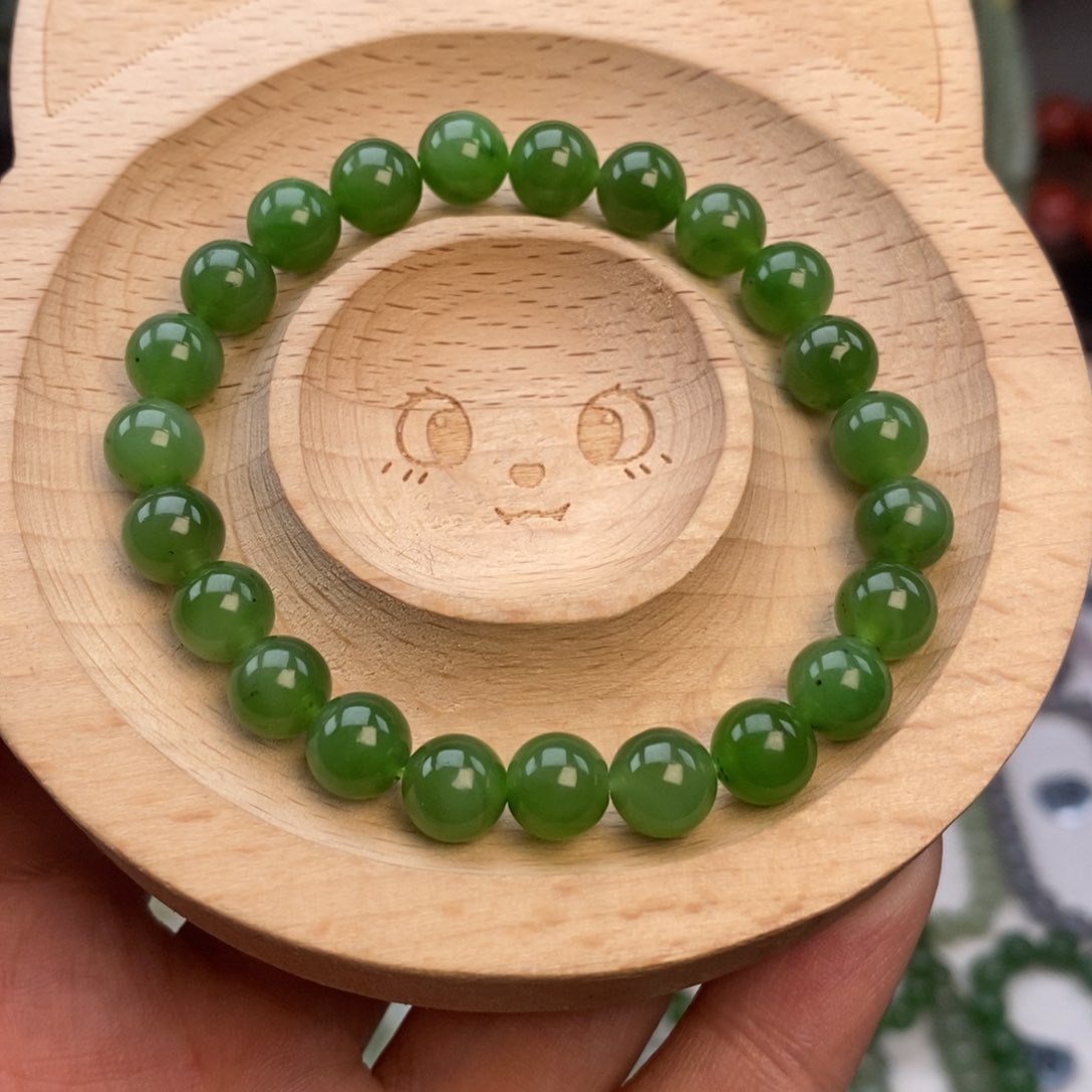 和田玉（碧玉）手链未镶嵌微瑕介意慎拍