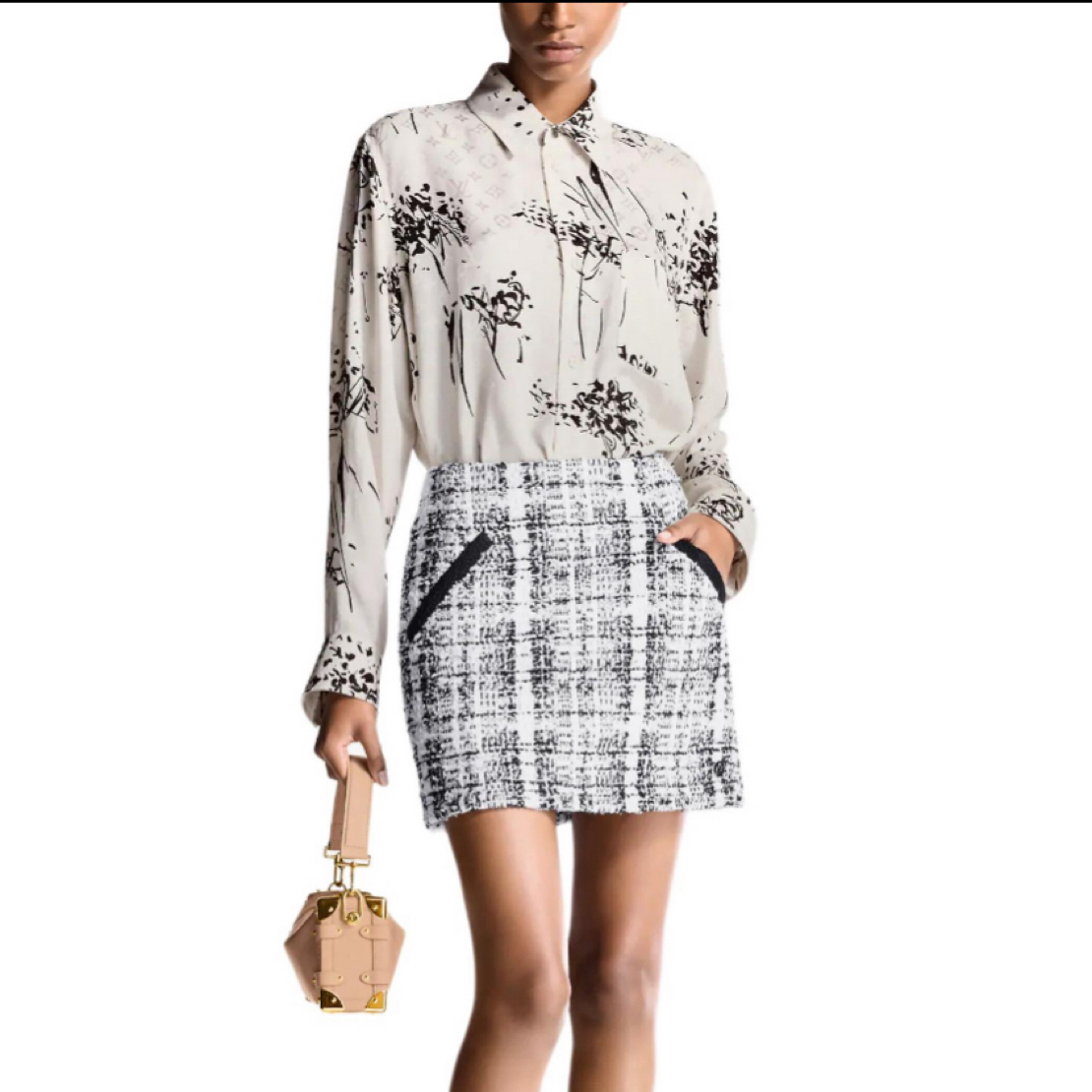 未使用 LouisVuitton/路易威登 CZF2370/树纹印花衬衣/尺码38