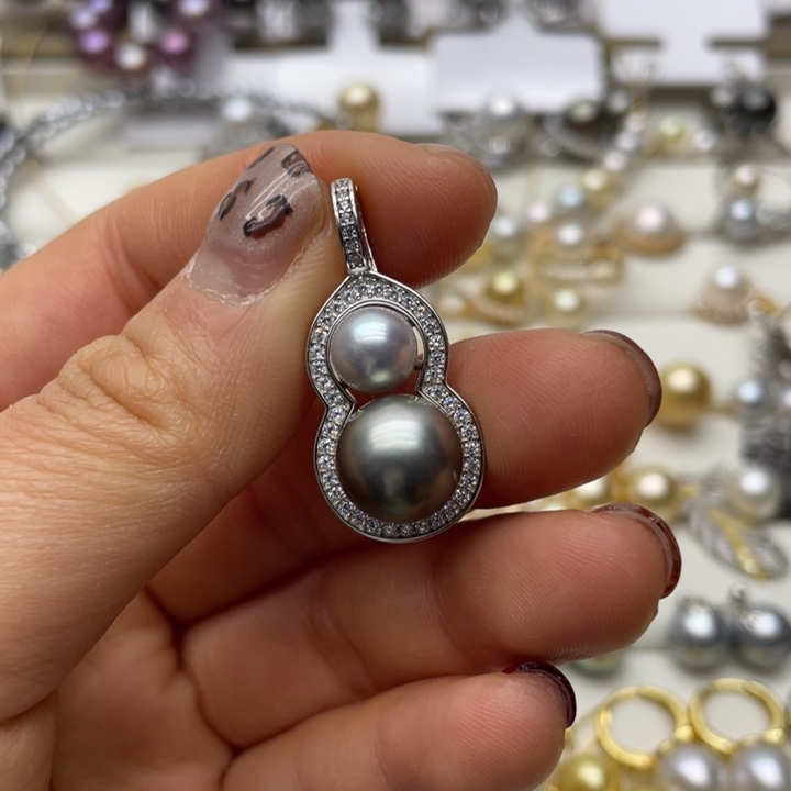 海水珍珠吊坠(不含链)银S925镶嵌