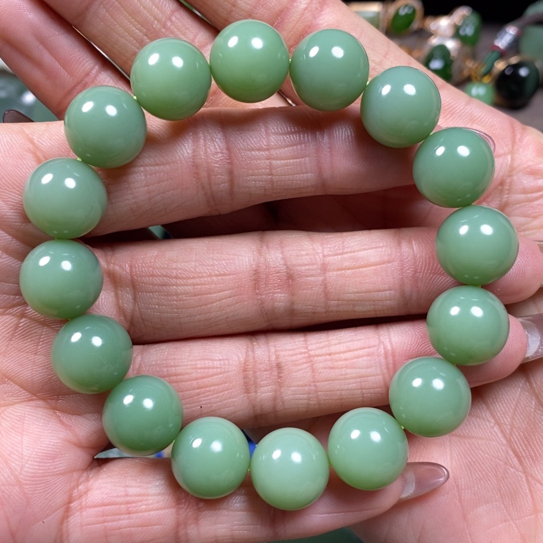 和田玉手串卡13未镶嵌台****特