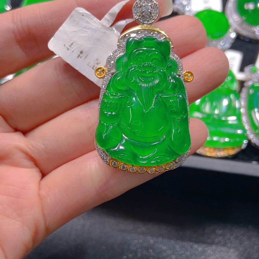 翡翠吊坠(不含链)银S925镶嵌