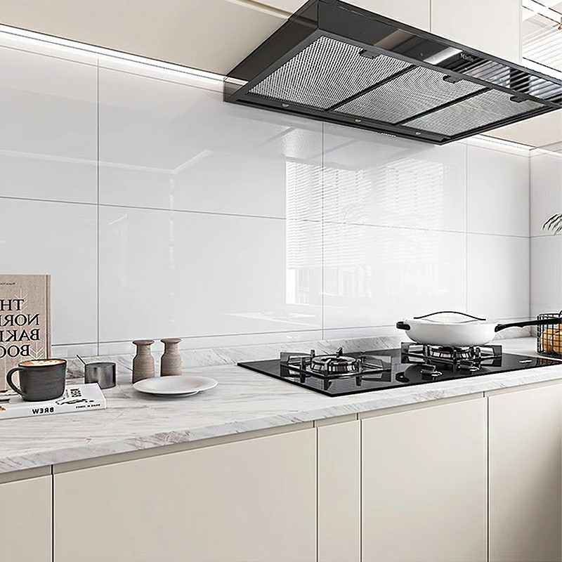 奶油风亮光纯色400x800全瓷中板高档时尚墙砖厨房卫生间阳台墙砖