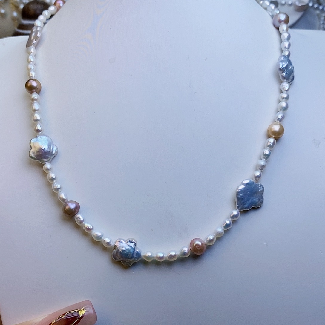 淡水珍珠颈饰银S925镶嵌