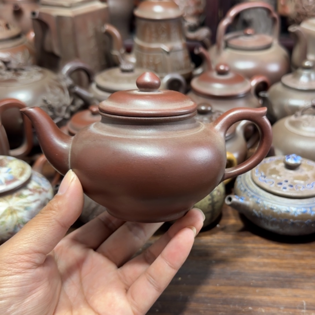 紫砂茶壶初**命原矿料，全手工！