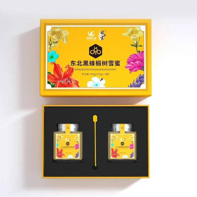 颐和贡 东北黑蜂椴树雪蜜470g*2瓶 儿童成人纯蜂蜜礼盒装