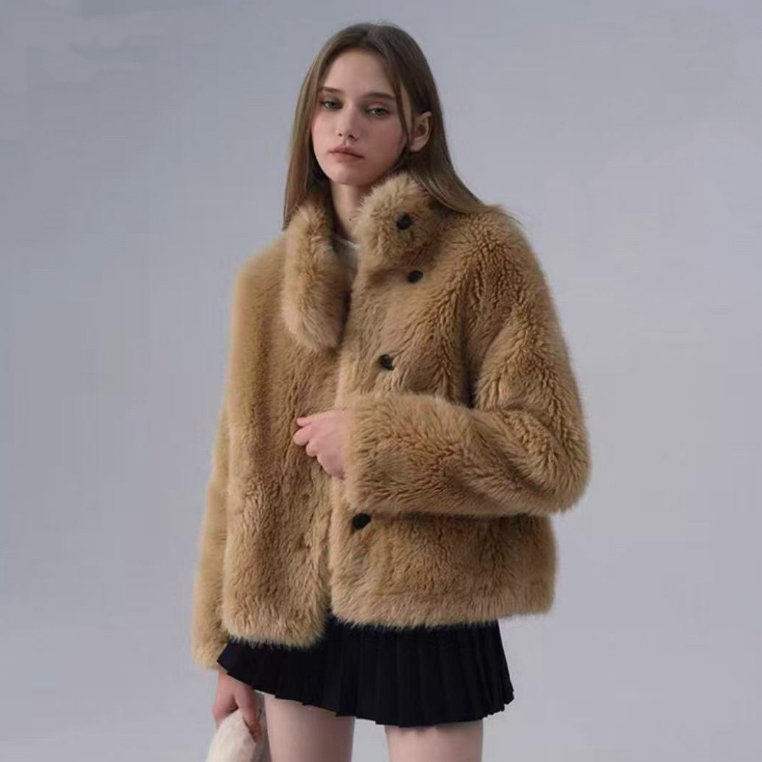 【刘噗噗】毛绒团子～choose@原 环保皮草毛毛外套xs3280