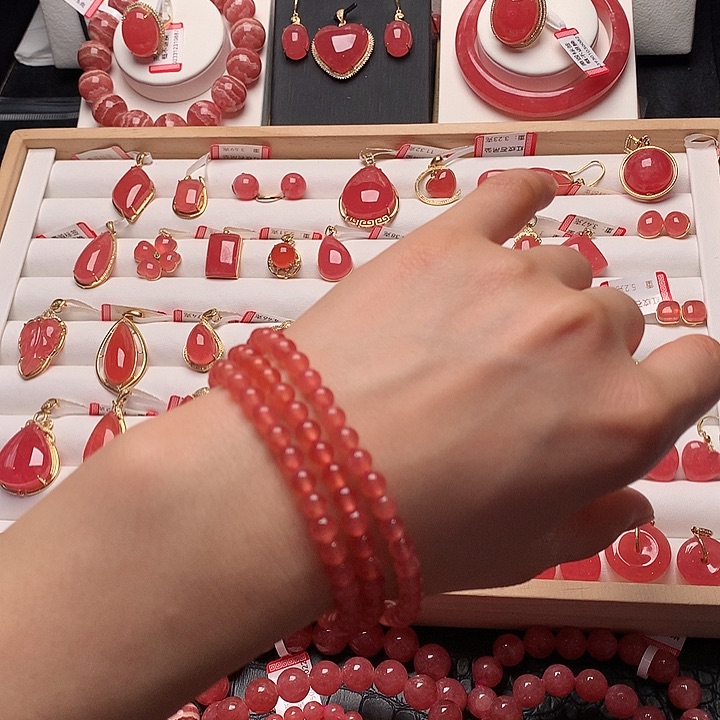 菱锰矿（红纹石）手绳未镶嵌