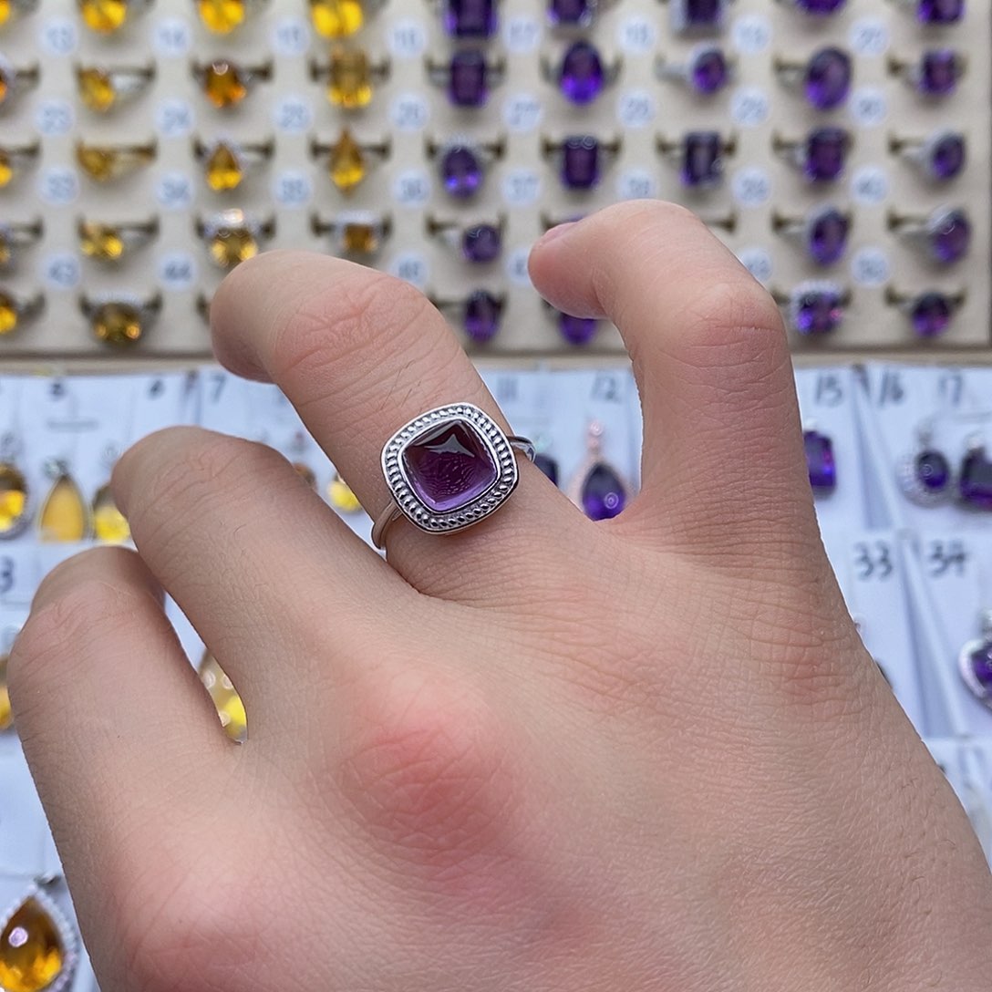 紫晶纯天然无优化紫水晶银S925镶嵌