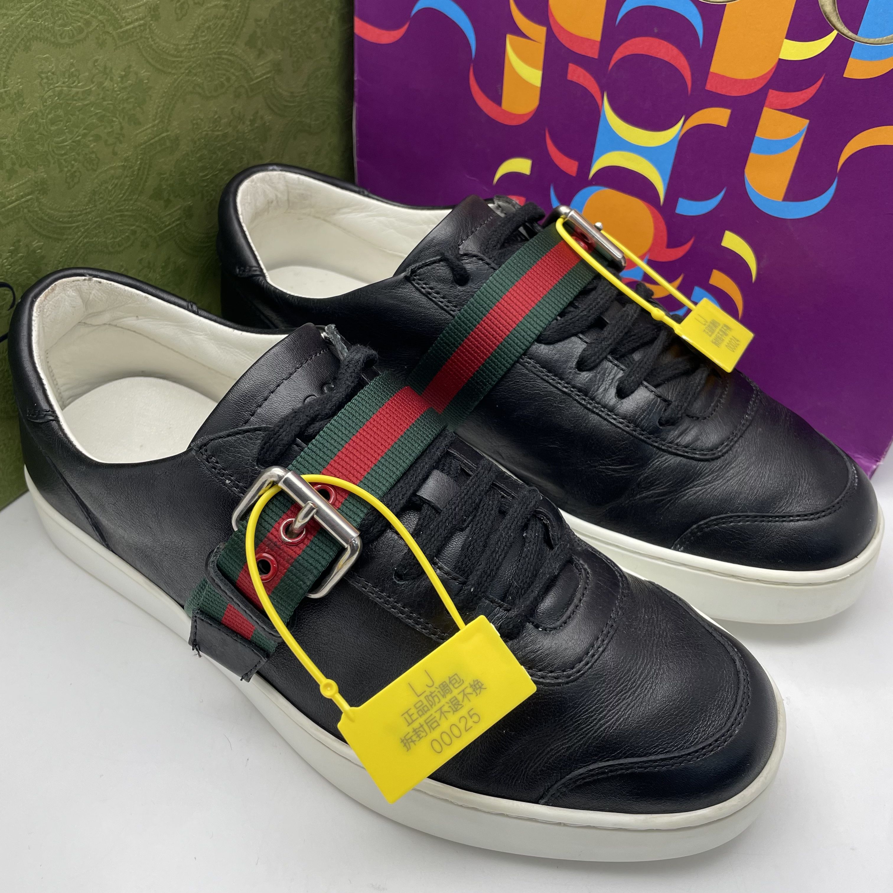 95新 GUCCI/古驰 41欧码/二手男士低帮皮面经典简约休闲时尚板鞋