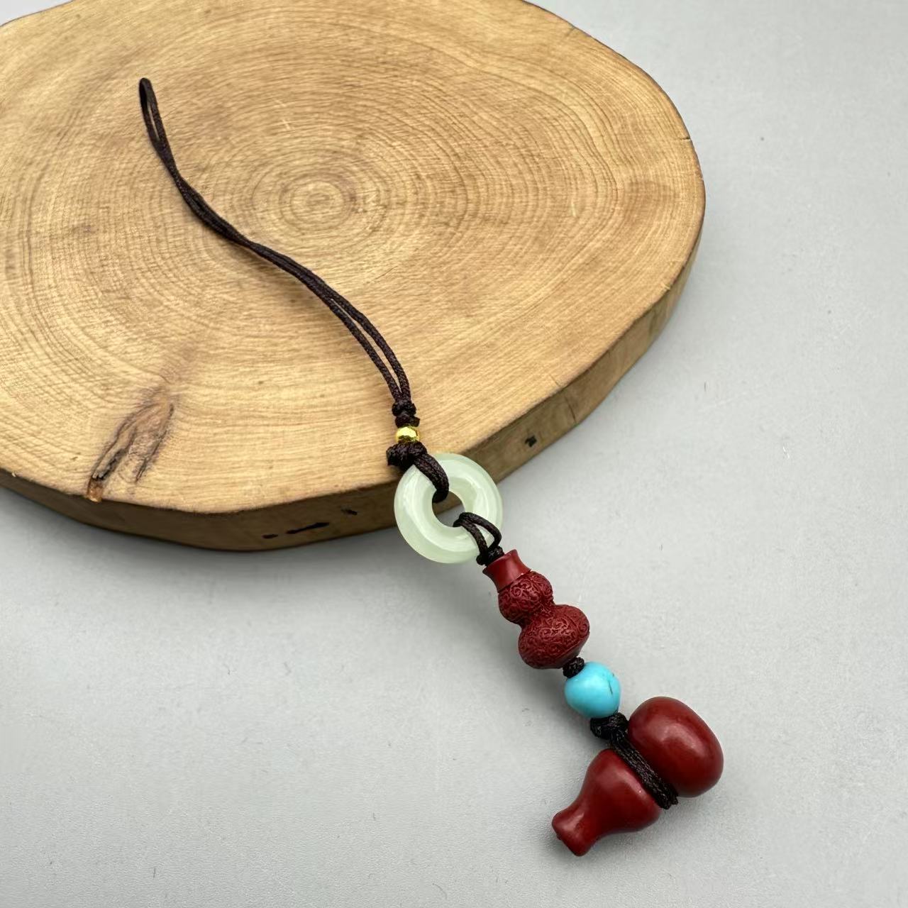 含辰砂工艺品ZC574-紫色雕刻葫芦挂件