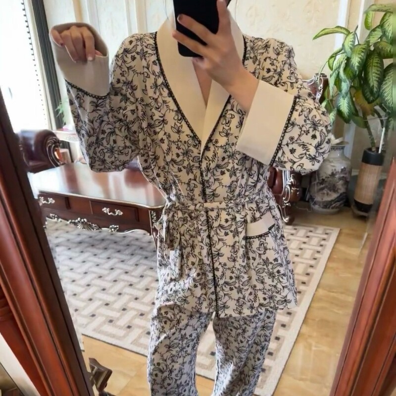 海岛绒睡衣女款秋冬季高级感加厚保暖套装外穿法式轻奢复古家居服