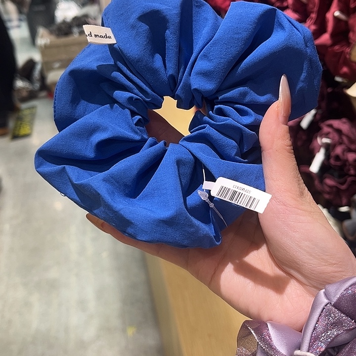 布艺铁合金蓝色发圈