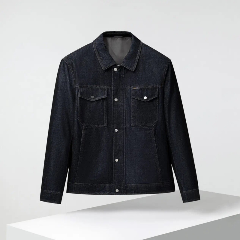 HS59剪标挺阔简约休闲牛仔翻领夹克