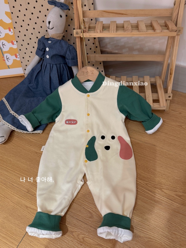 春秋双层爬服哈衣连体衣开档(文明档)