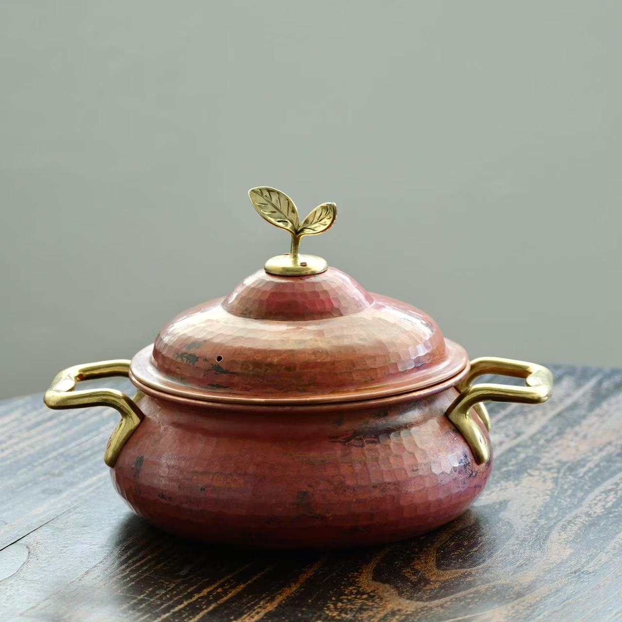纳兰 紫铜中号-火烧色茶道零配（YQBJ060）