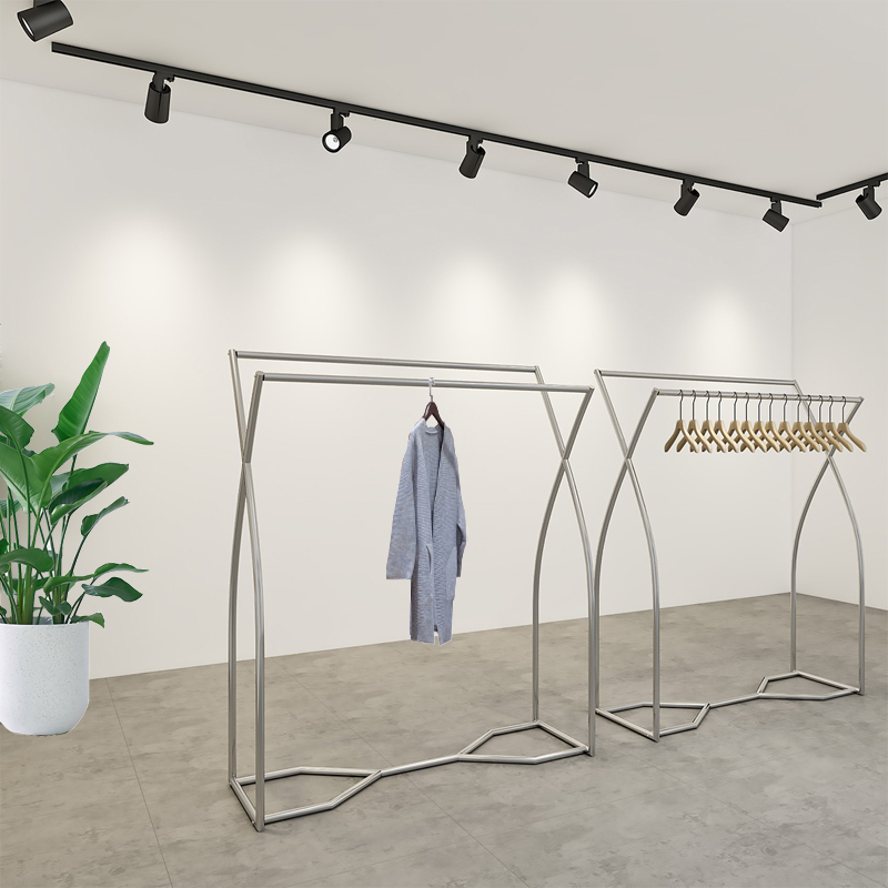 不锈钢屏风定制双排中岛货架女装中岛展示架中岛架定制衣架可定制