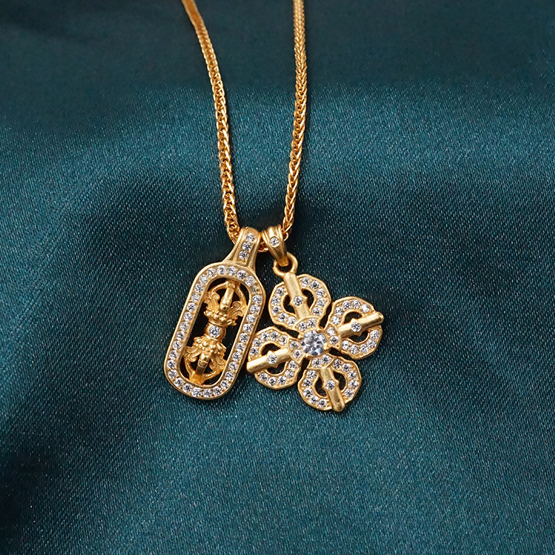 坠链均925银 XD129【葫芦十字项链】925银