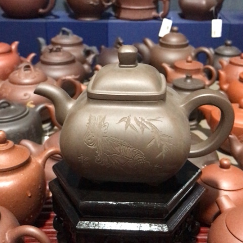 紫砂茶壶老*老紫泥四方传炉