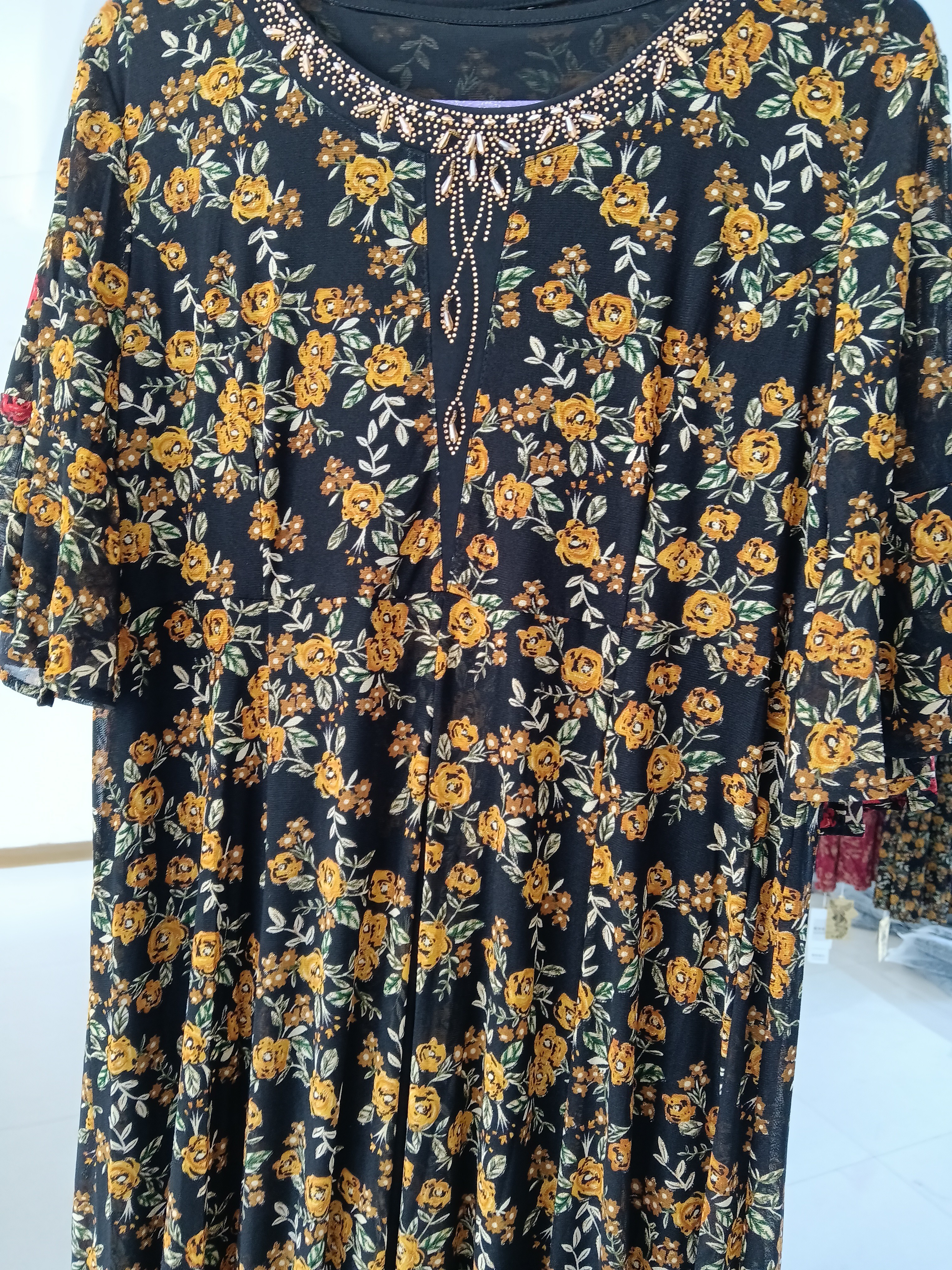 黄花时髦夏季新款加肥加大码连衣裙