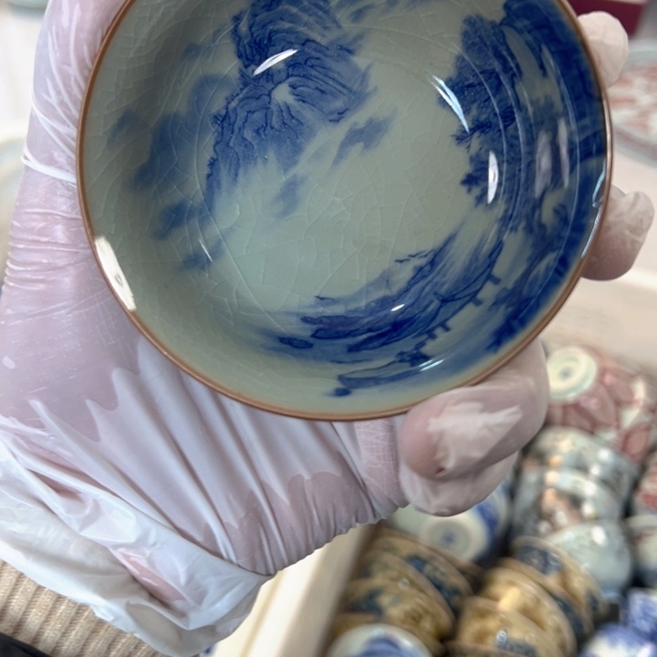 起***瓷片淘泥山水普洱杯