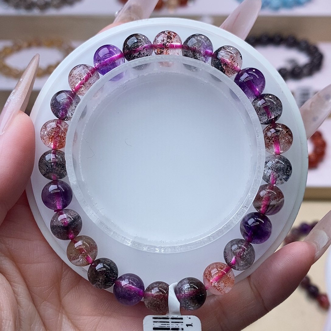 水晶手链未镶嵌黑加仑超七8m+