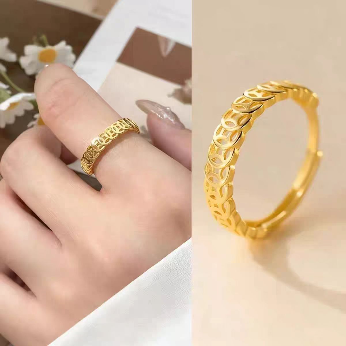 【新人福利】官方正品 招财铜钱活口戒