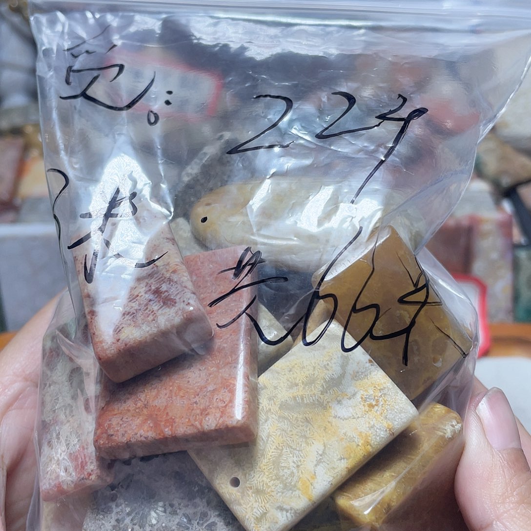 觅***。硅化珊瑚（珊瑚玉）合金颈饰