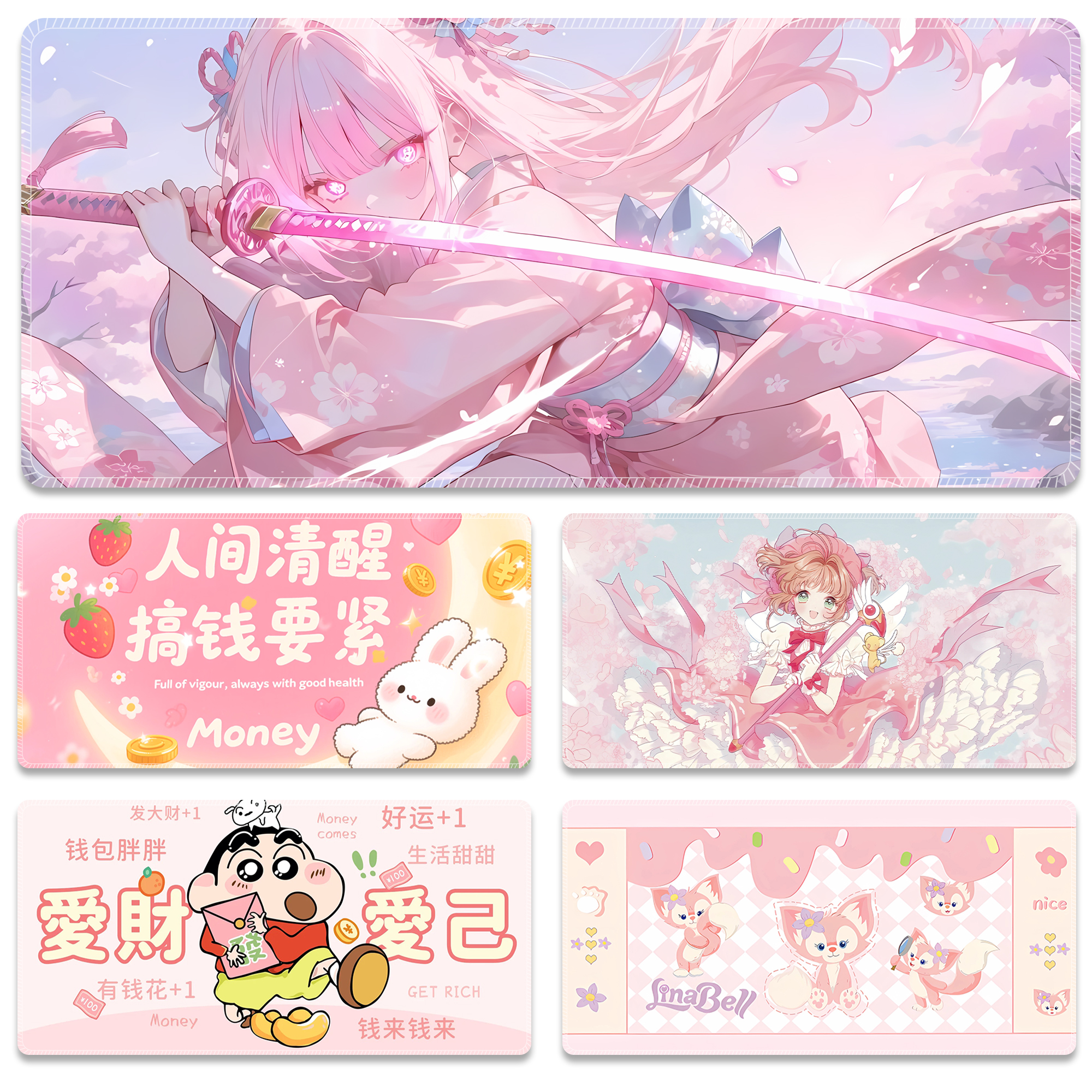 【可爱女生系列】电竞游戏鼠标垫超大号游戏加厚男生美女办公书桌垫