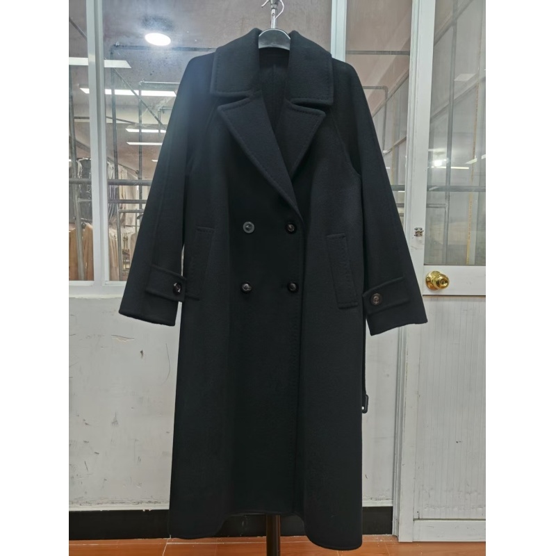 2025秋冬新款双面呢中长款双排扣大衣外套65S039