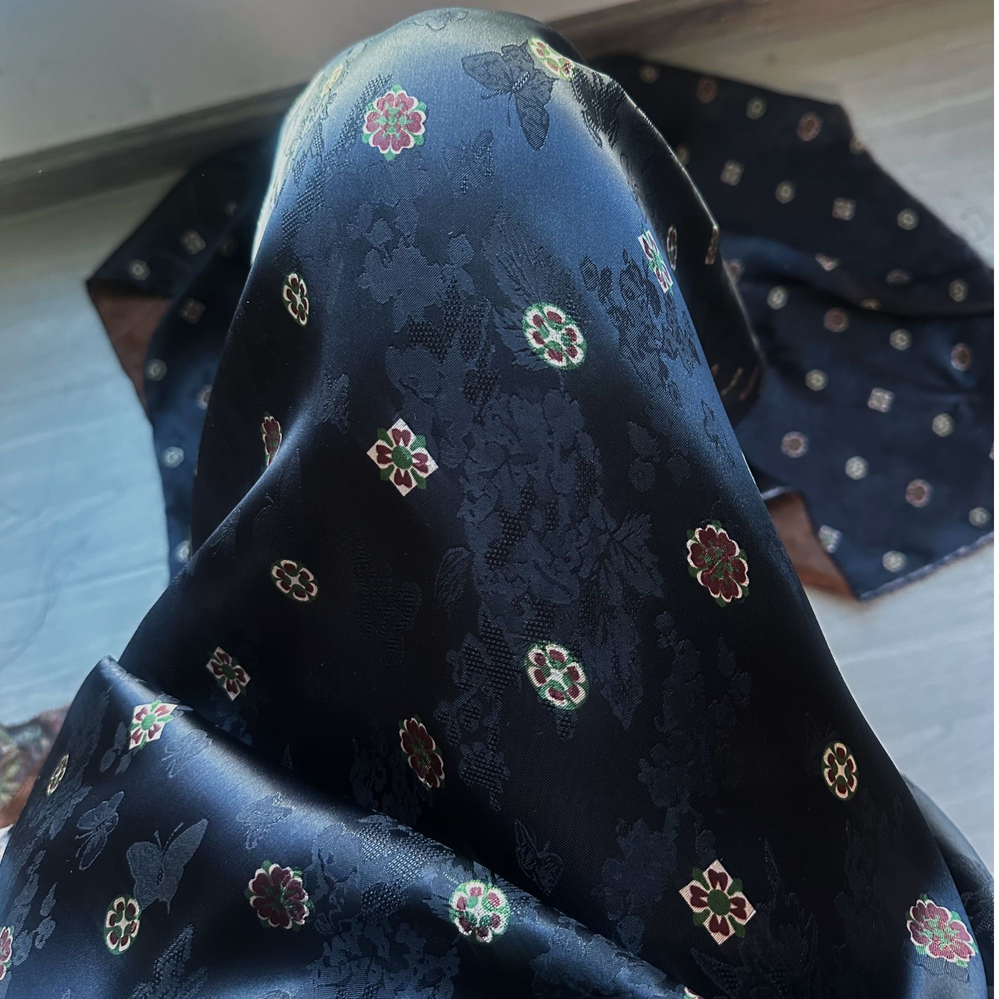 【黑色宝相花】花萝布料高档新中式旗袍连衣裙汉服国风面料布料布头