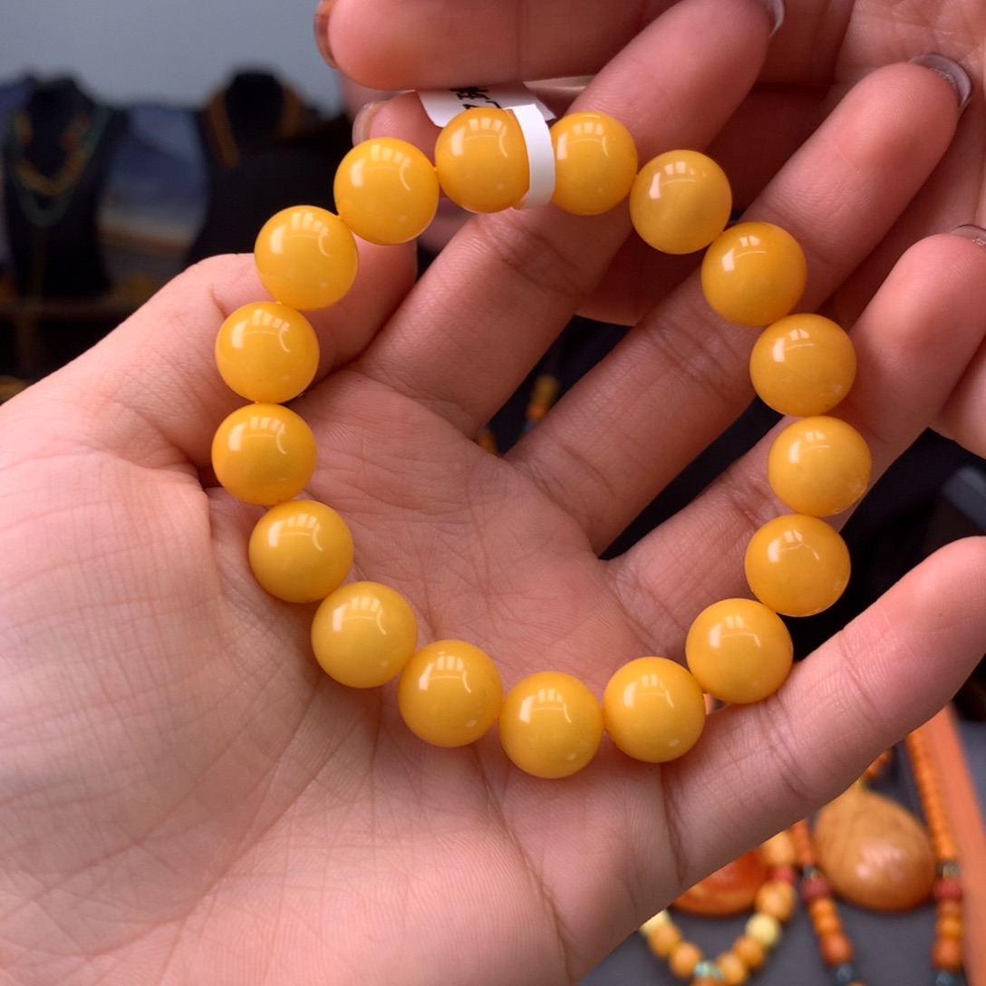 蜜蜡手串未镶嵌天然