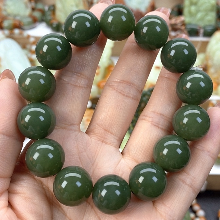 【闪购商品】透闪石质玉手串未镶嵌清**生