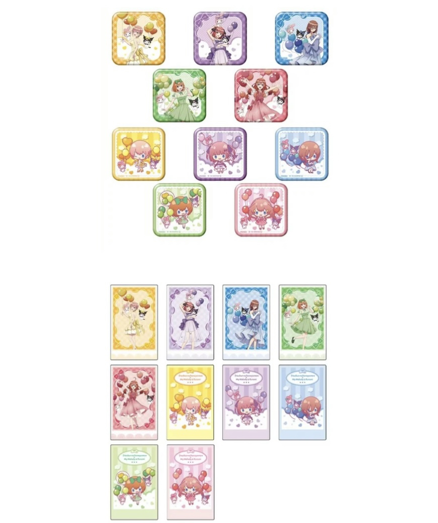 【五等分的花嫁】三丽鸥联动场贩 吧唧徽章 小卡 日谷