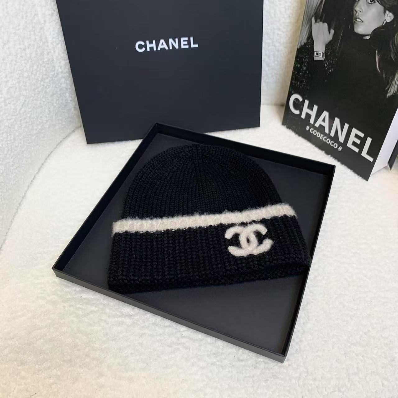 全新未使用 Chanel/香奈儿 壹臻/黑白编织冷帽 55-60/88036708