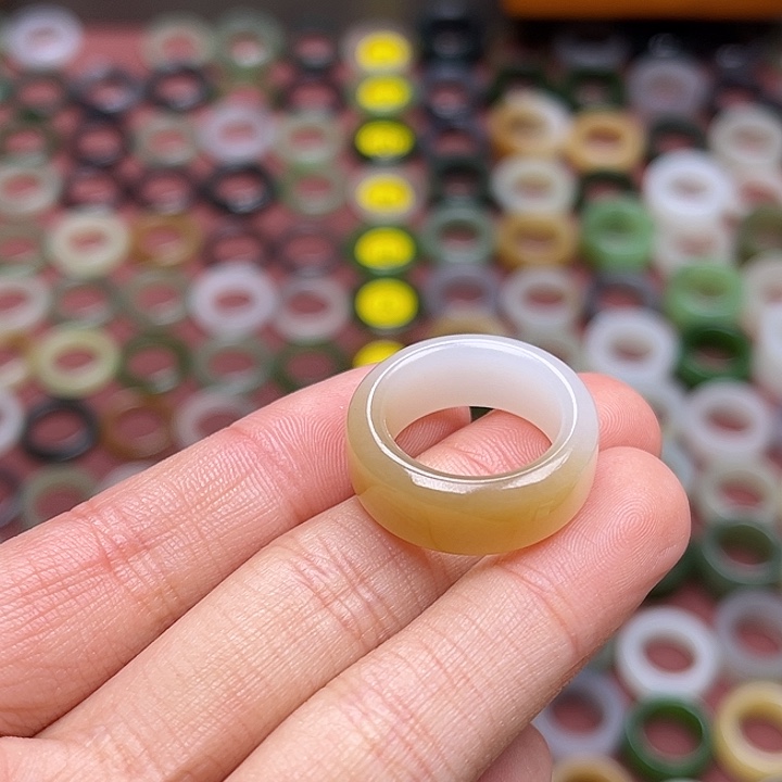 和田玉戒指未镶嵌17内径 温柔糖