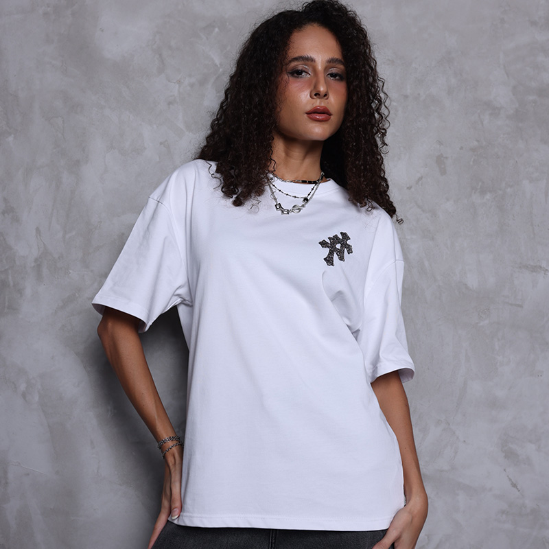 十字克罗心哥特风短袖T恤情侣百搭情侣款纯棉烫印时尚宽松休闲