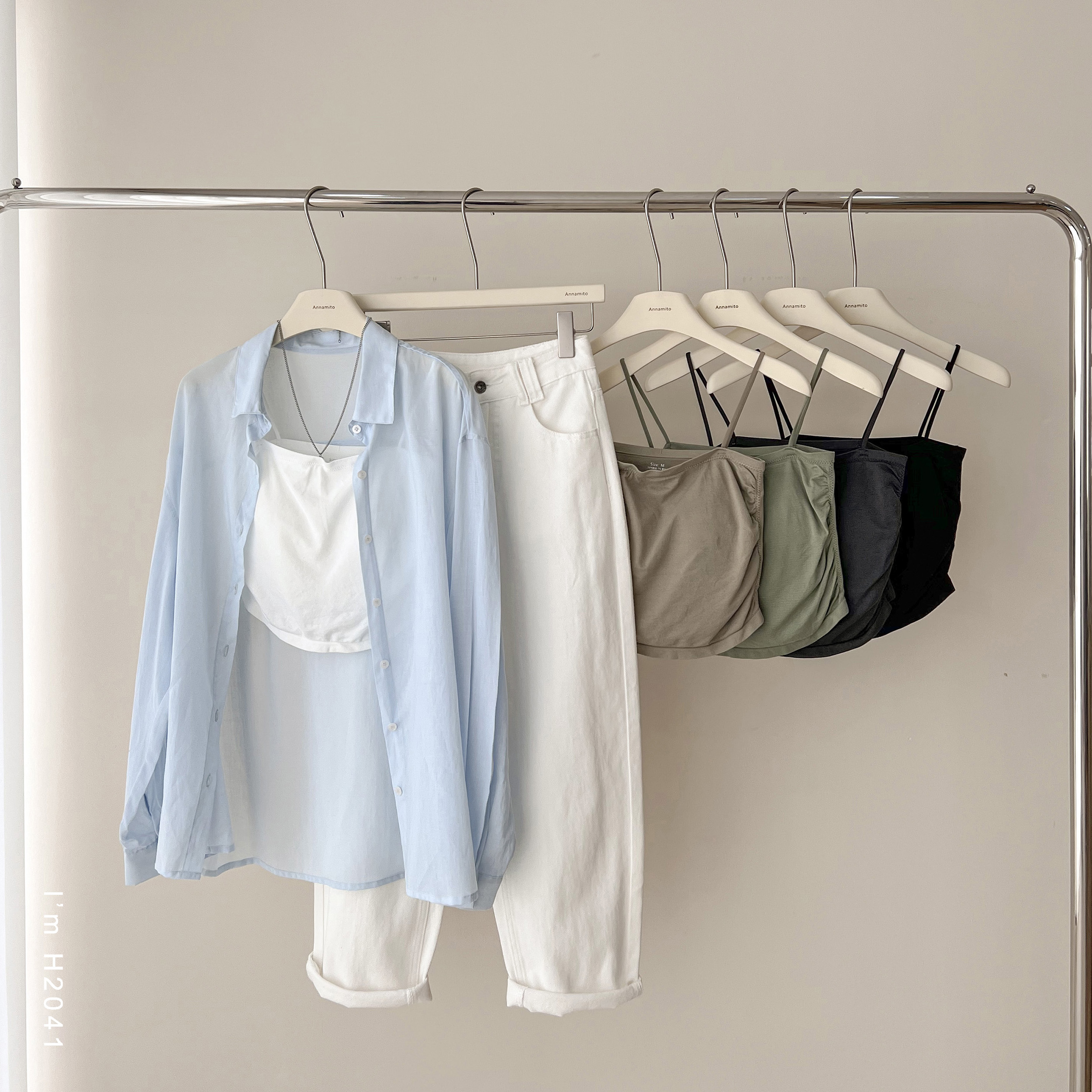 新夏日裸感褶皱带胸垫小背心H2041