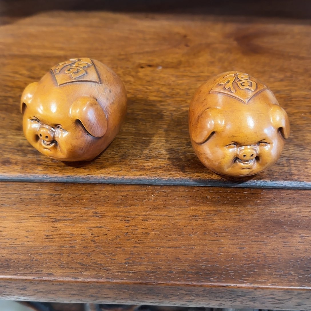 ****阳黄杨木摆件两个一起