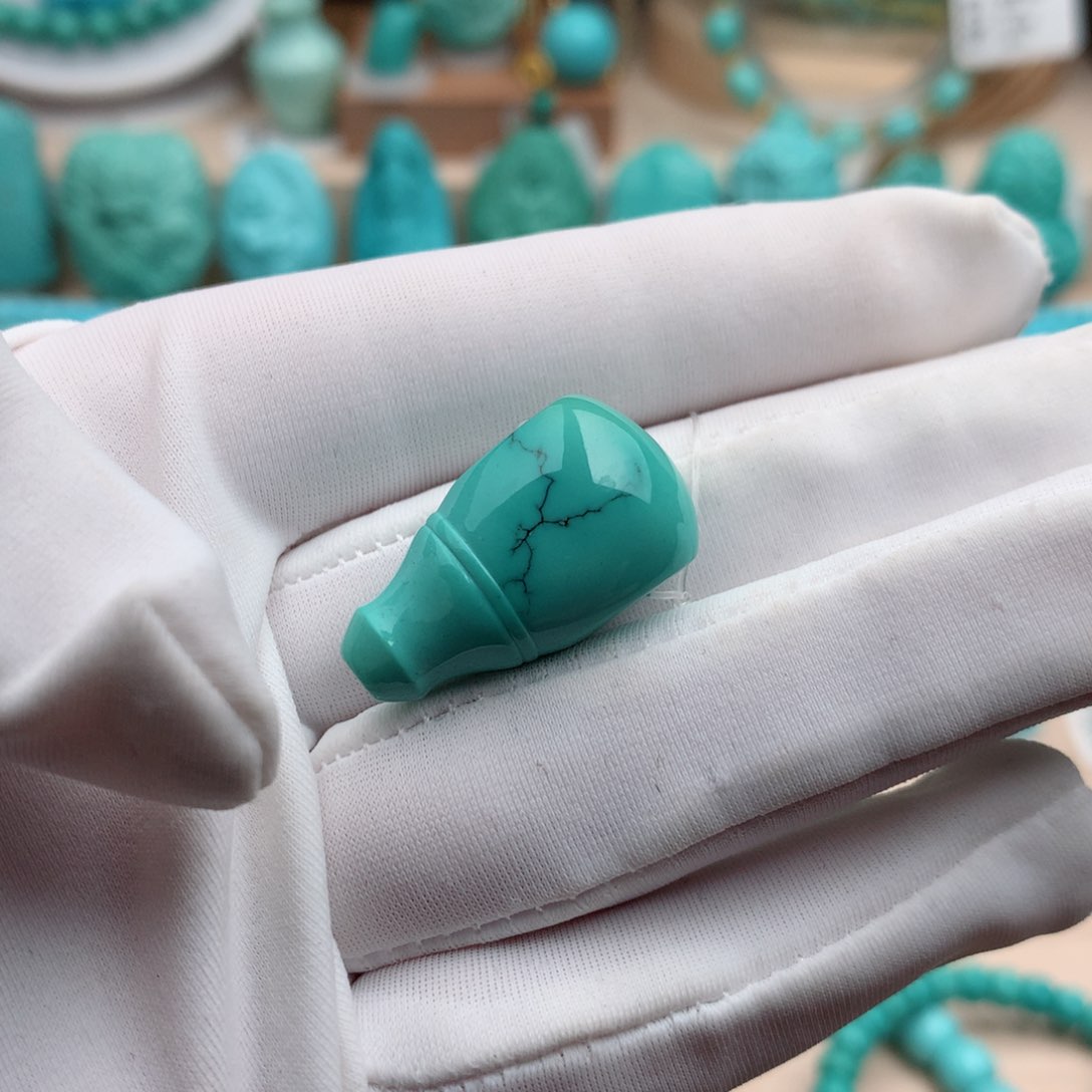 绿松石珠宝奇石未镶嵌14mm