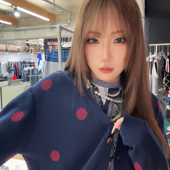 开衫蓝色圆点111111