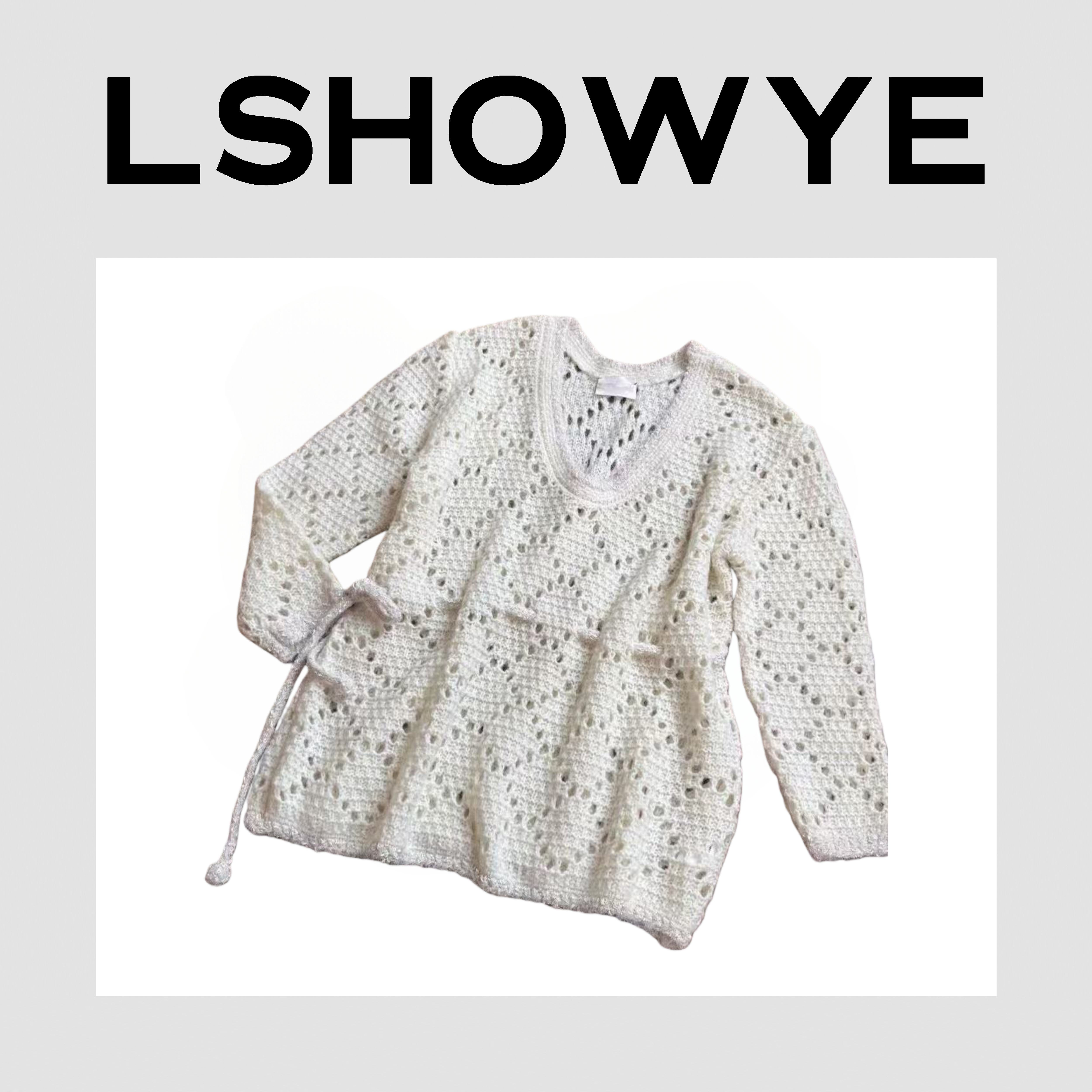 LSHOWYE｜洞洞钩织腰绳毛衣25H0212