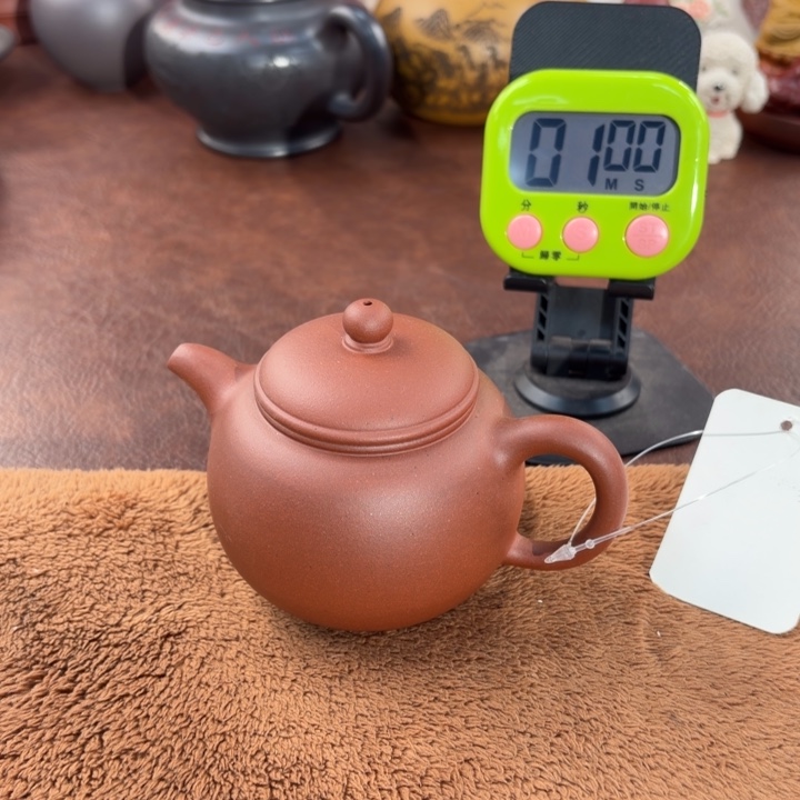 蜡***星茶壶紫砂宜兴原矿红皮龙