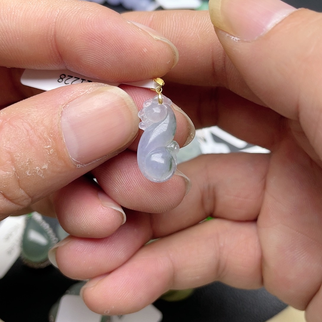 翡翠颈饰18K金镶嵌回流