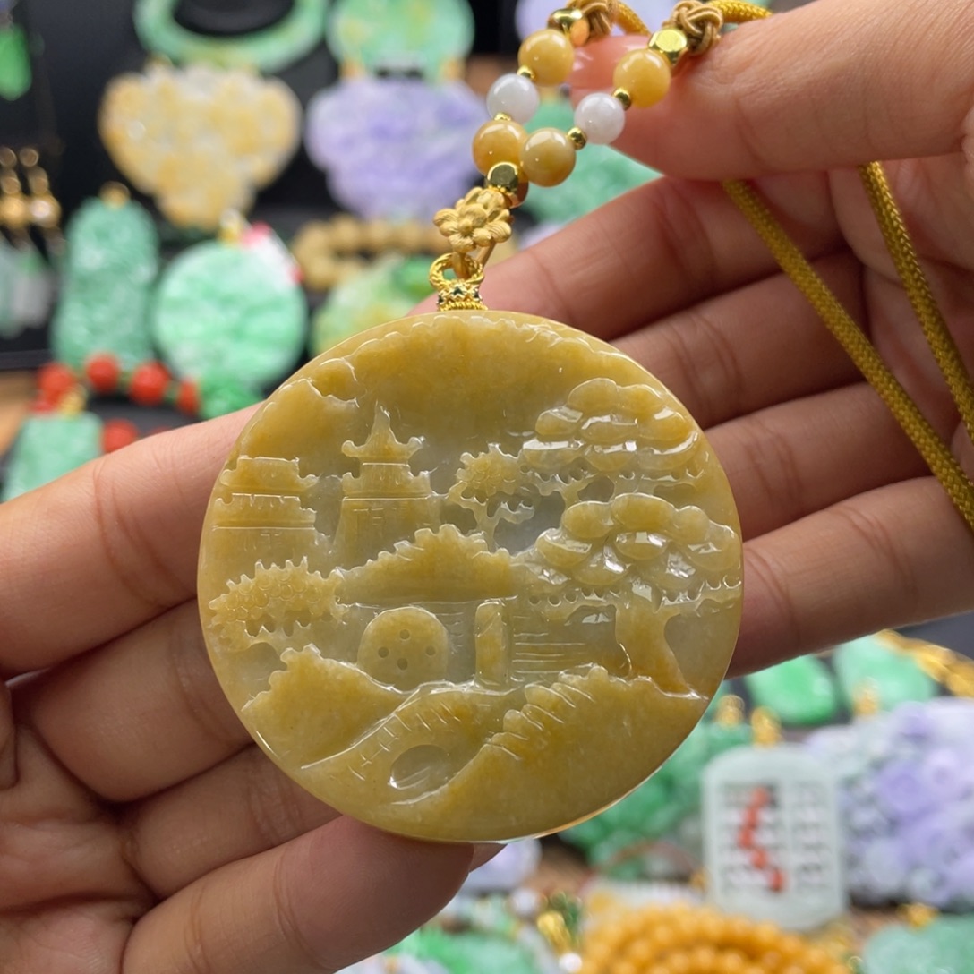 翡翠未镶嵌颈饰代编织