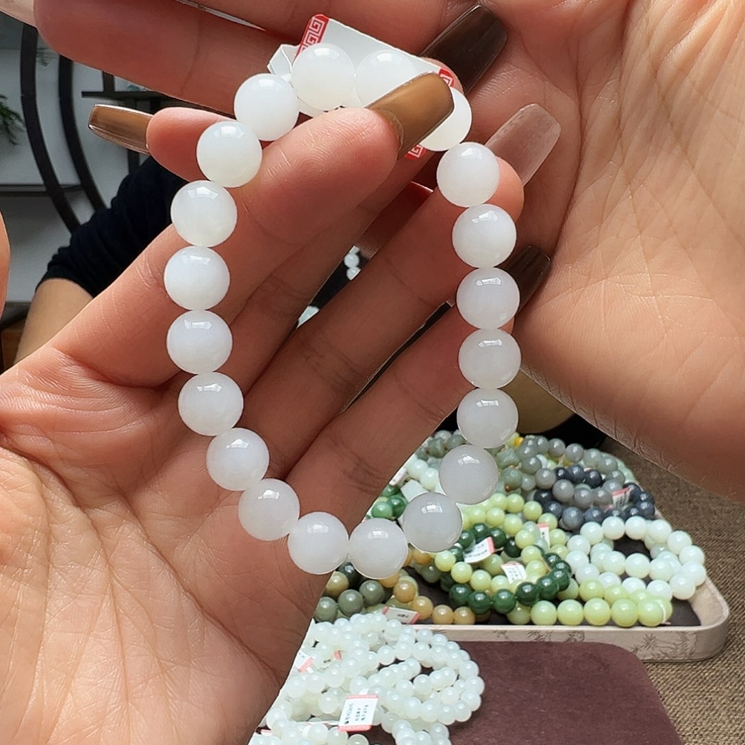 和田玉未镶嵌手链05于阗料