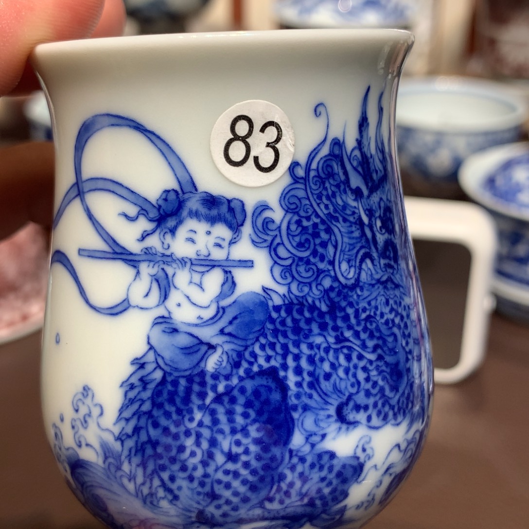 吃***糕83青花童子主人杯lf101