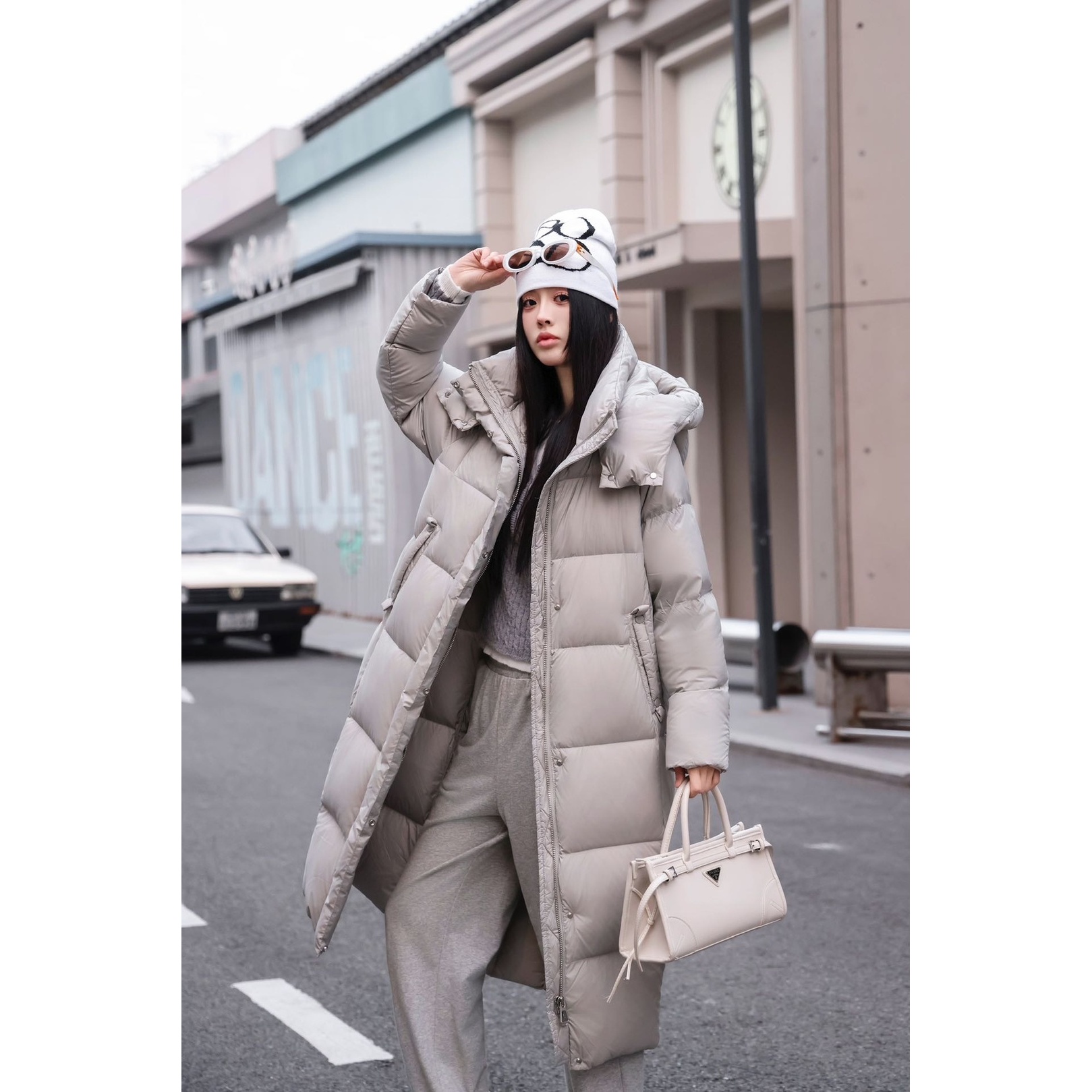 长款轻职风时尚设计长款冬季女士90白鹅绒羽绒服5528