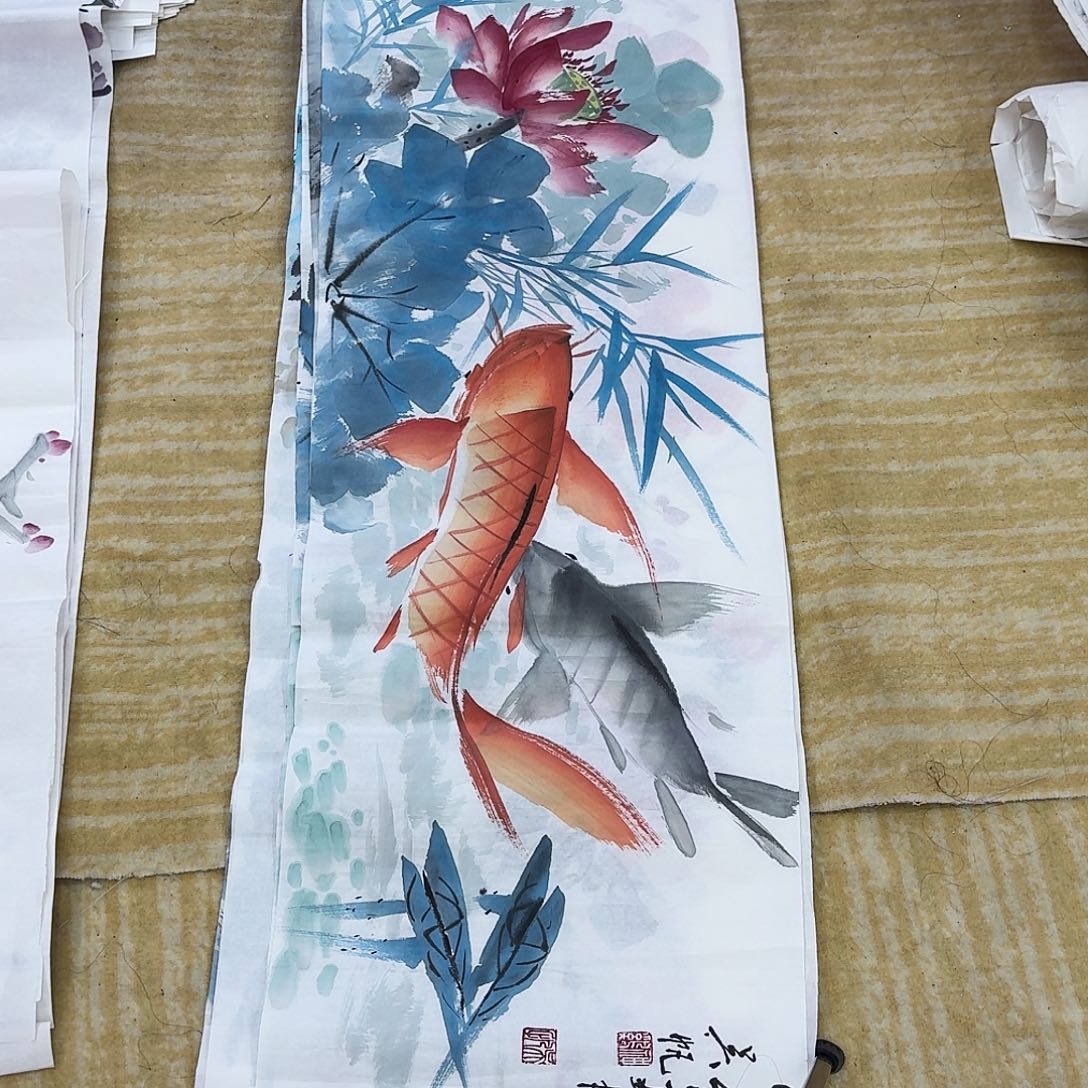 国画四尺对开横幅手绘原稿
